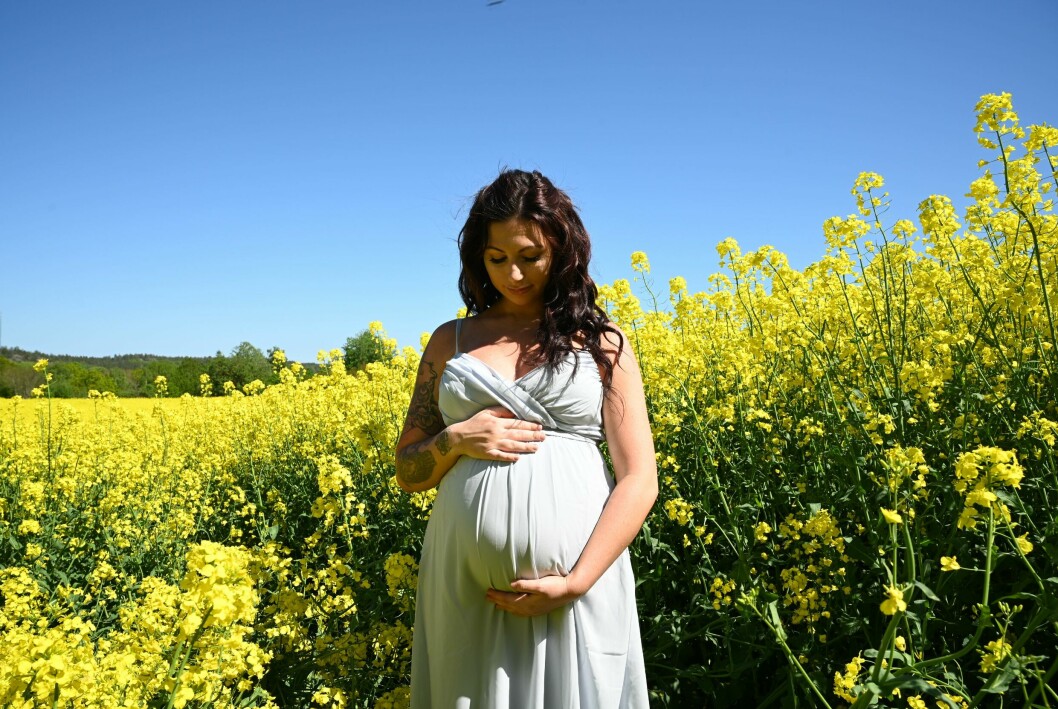 Viktoria Ringström fick hyperemesis när hon väntade Alfred som nu är 3 månader. Foto: Privat Viktoria Ringström