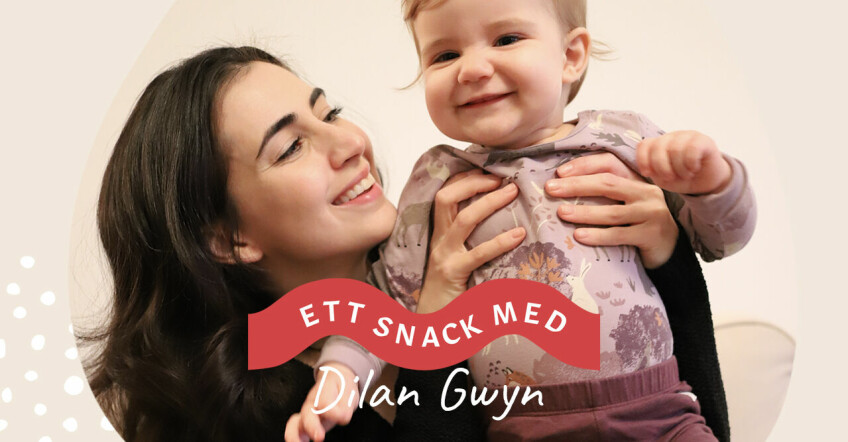 Dilan Gwyn busar med dottern Eira, 1 år.