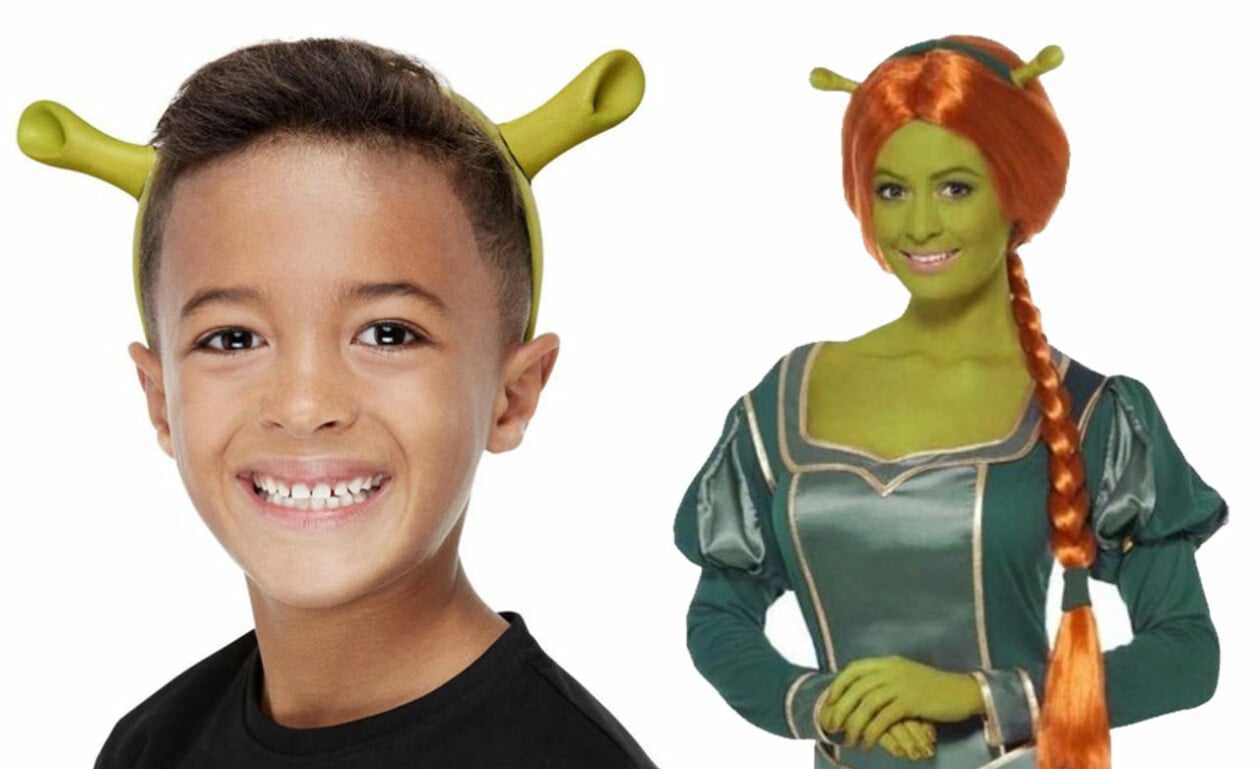 Fiona-kit vuxen och shrek-öron barn