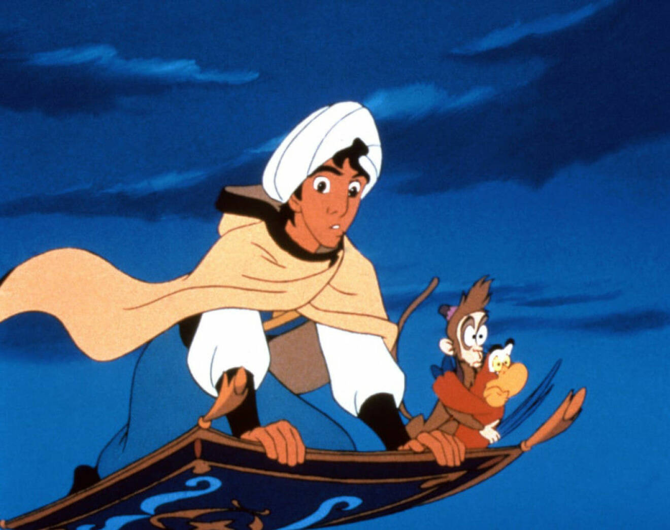 Aladdin på en flygande matta.