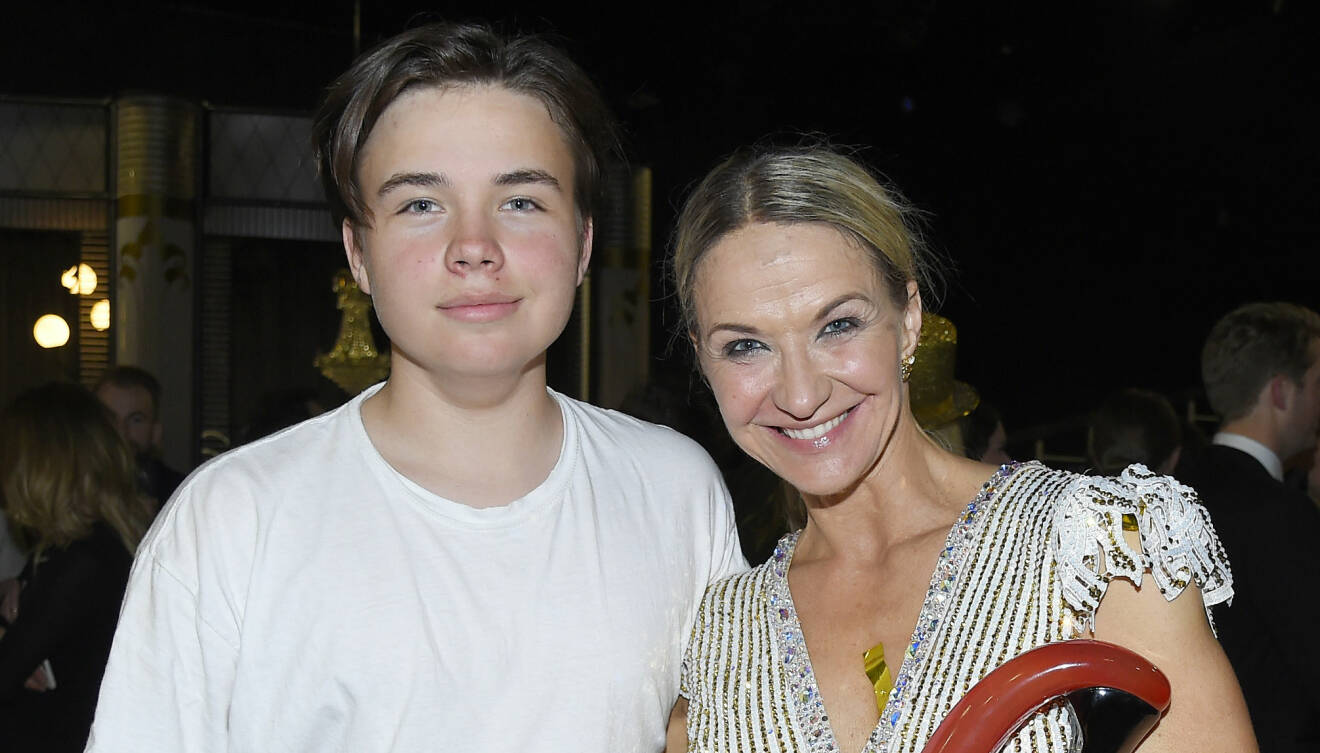 Kristin Kaspersen tillsammans med sonen Leon Kaspersen Fahlén.