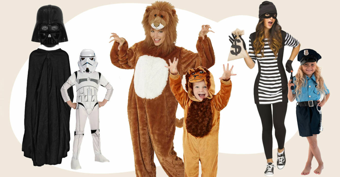 Matchande Halloween-utklädnader för mamma och barn