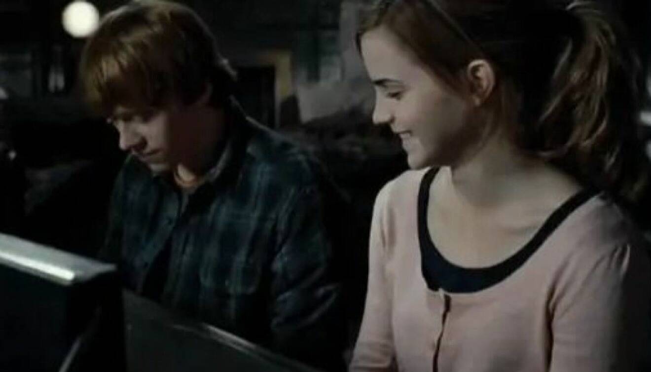 Hermione och Ron i Harry Potter och dödsrelikerna