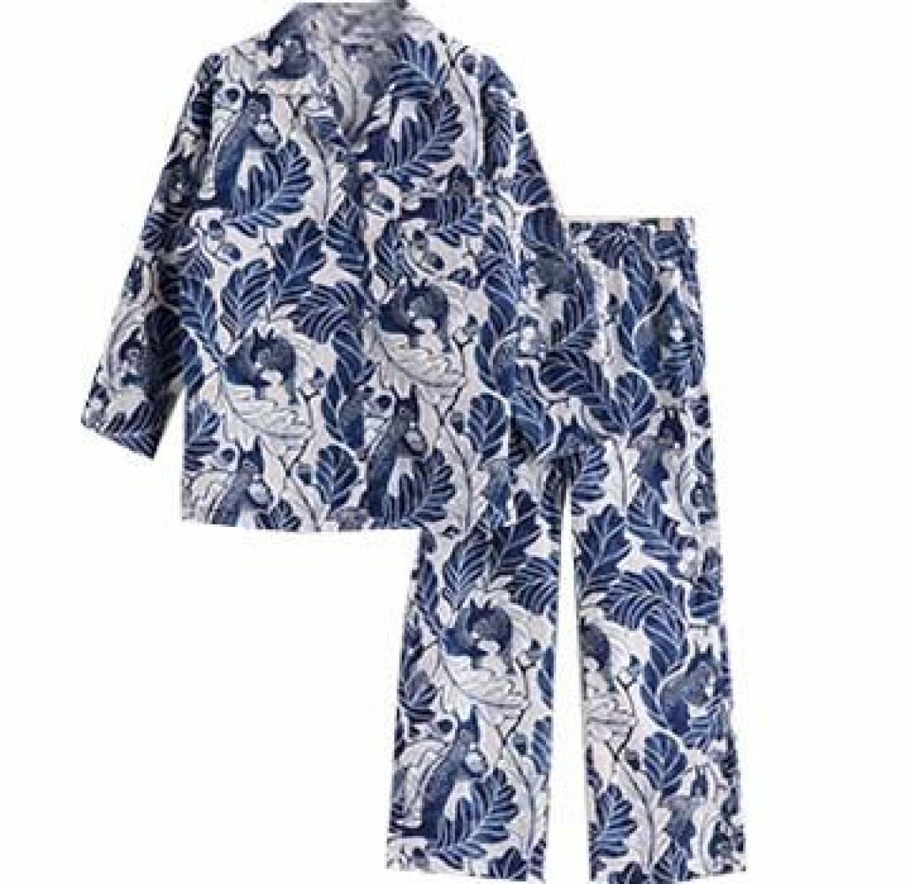 Vit och blå-mönstrad pyjamas