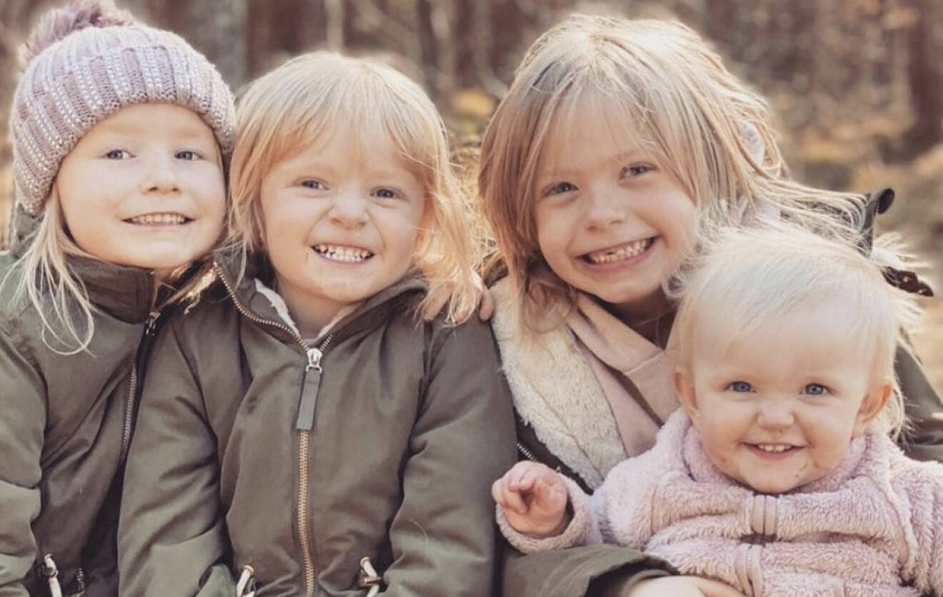 Systrarna Alicia Eklind, 7, Joline Eklind, 5, Ronja Eklind, 4 och Cornelia Eklind, 2