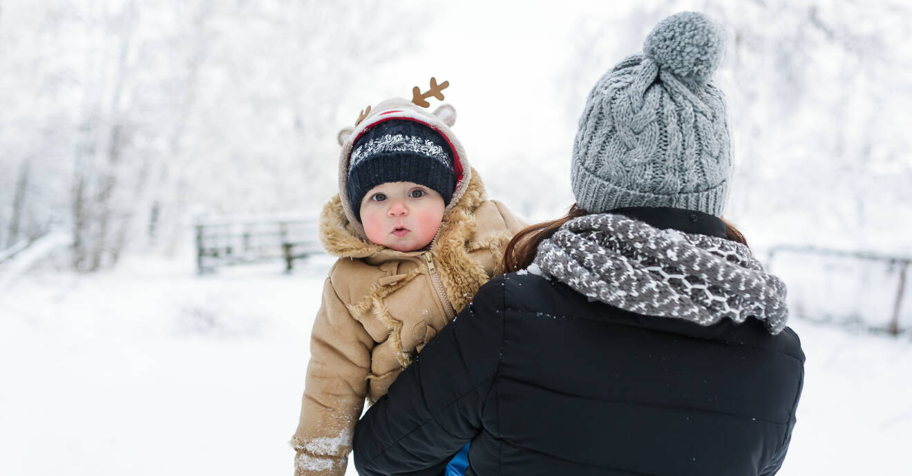Bebis på vintern i minusgrader