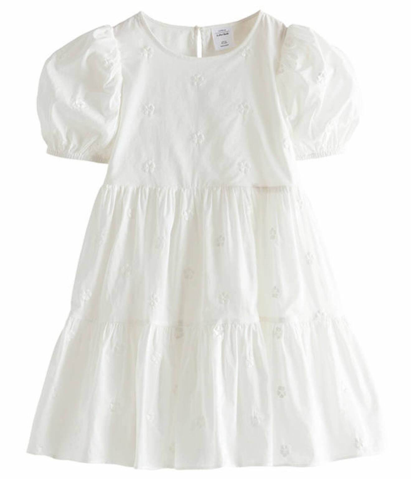 vit klänning med puffärmar för barn