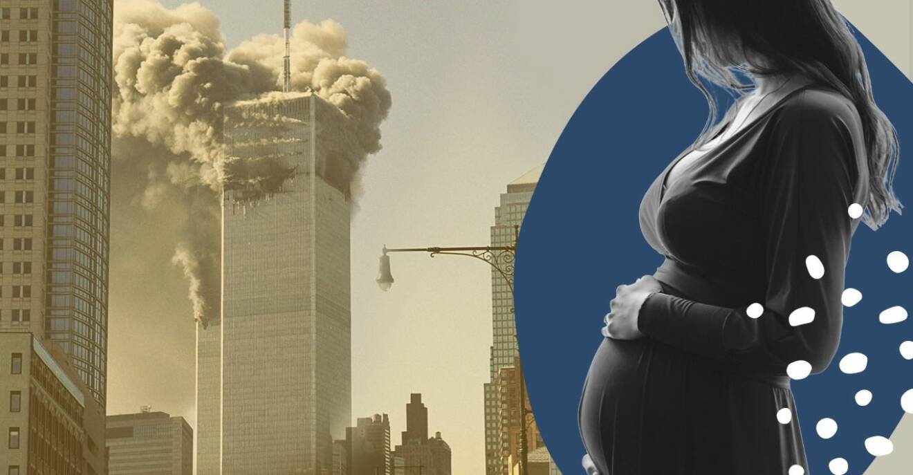 Tvillingtornen 11/9 och en gravid mamma