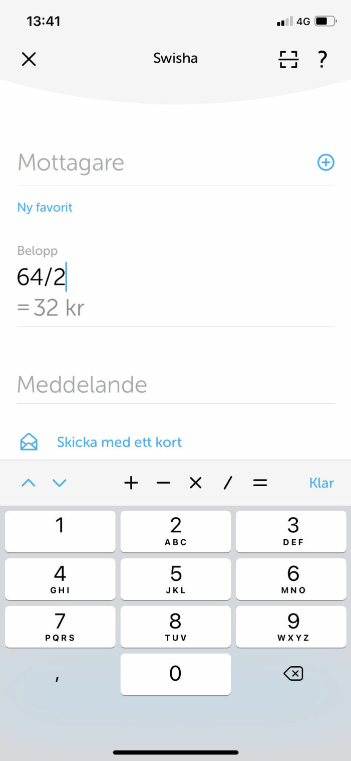Så här räknar du ut vad som ska swishas när en vän köpt något åt er båda.