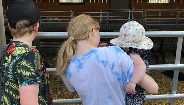 Thereses tre barn varav sonen, 11 år, har adhd och autism. A och hans mamma på bondgård