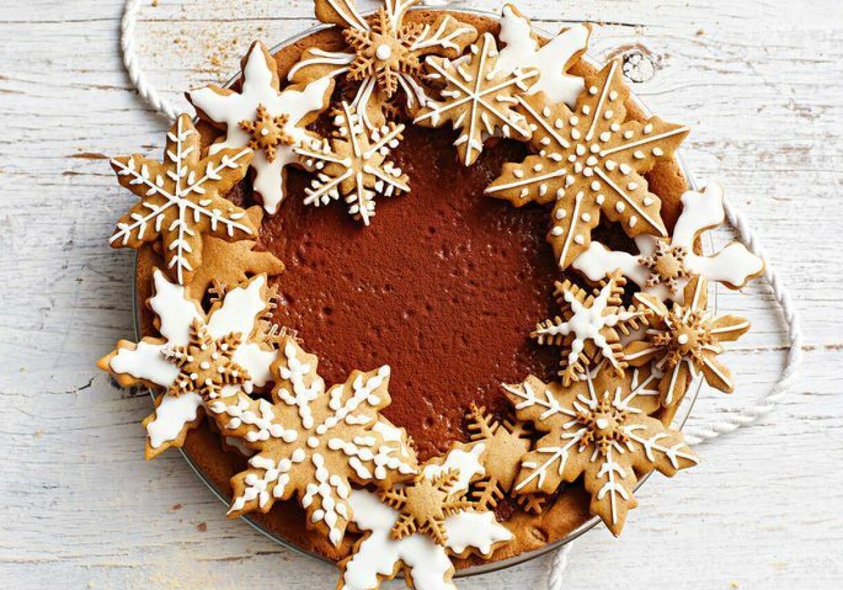 Julpyssel pepparkakor krans