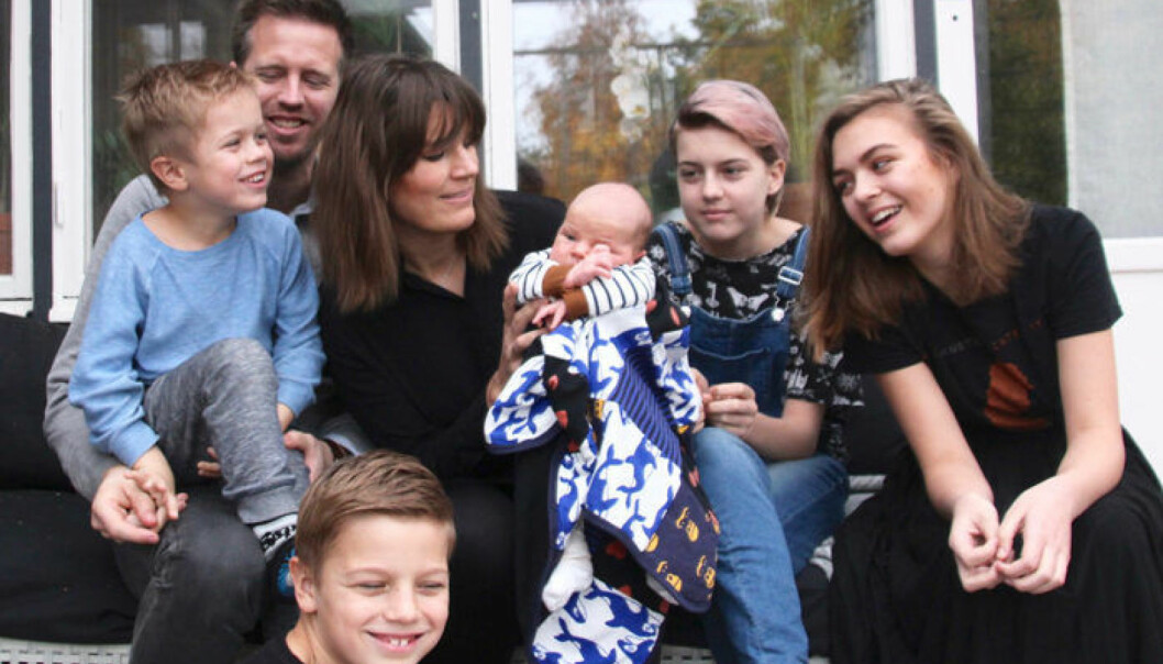 Malin Wollin med familj