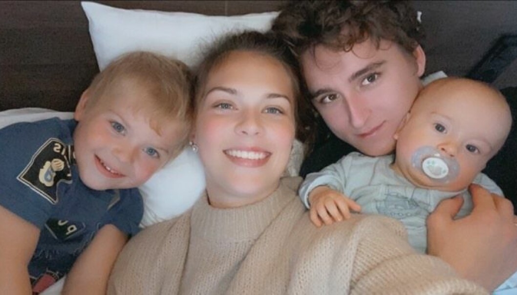 Idag är Matilda 20 år och tvåbarnsmamma. Till höger, Edwin som hon fick som 16-åring och till vänster sambon Robin och deras son Liam, 10 månader. Matilda Vestman med familj