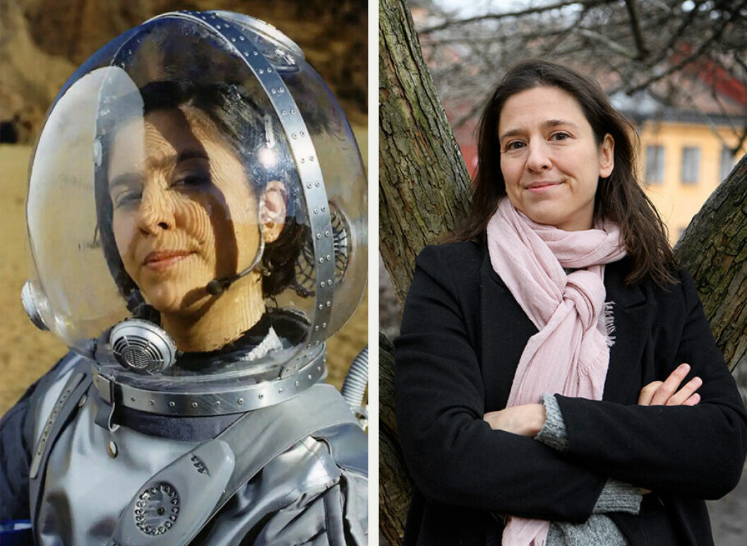 Skådespelaren Philomène Grandin då och nu.