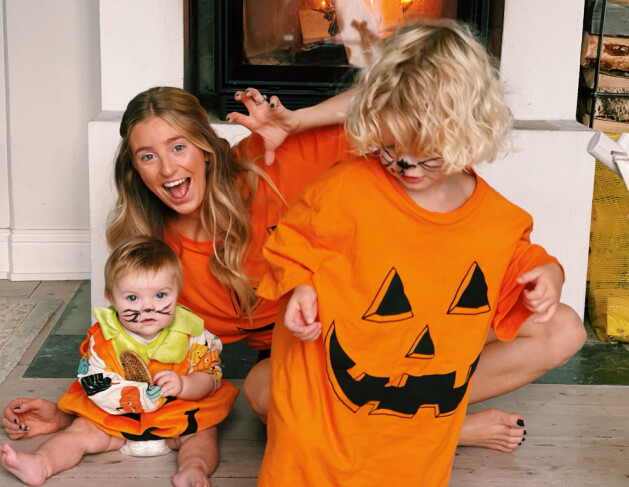 Penny drömmer om en stor familj. Penny och barnen är utklädda till pumpor