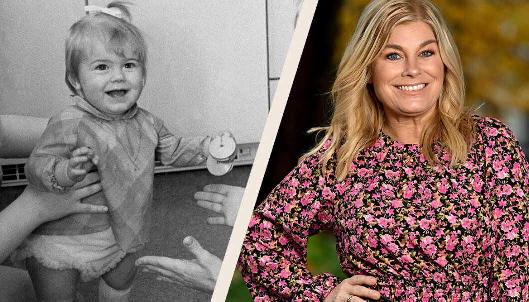 En mini-Pernilla som inte ens börjat gå. Pernilla Wahlgren