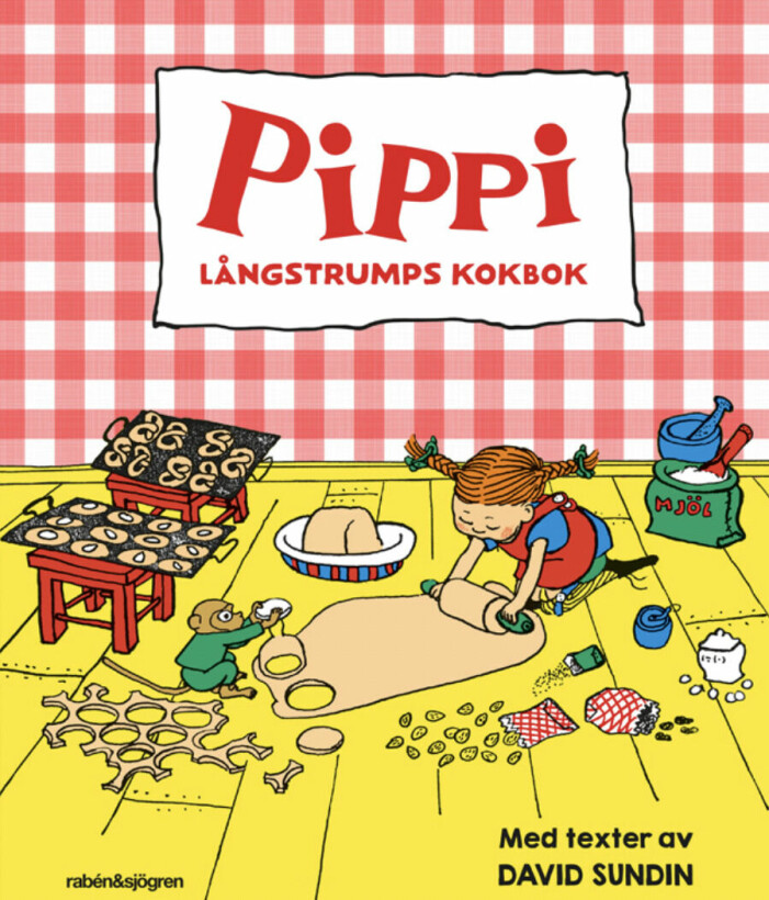 Pippi Långstrumps kokbok. Foto: Nordstedts förlagsgrupp/Rabén och Sjögren Omslaget till Pippi Långstrumps kokbok