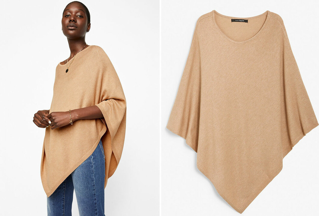 Kamelfärgad poncho