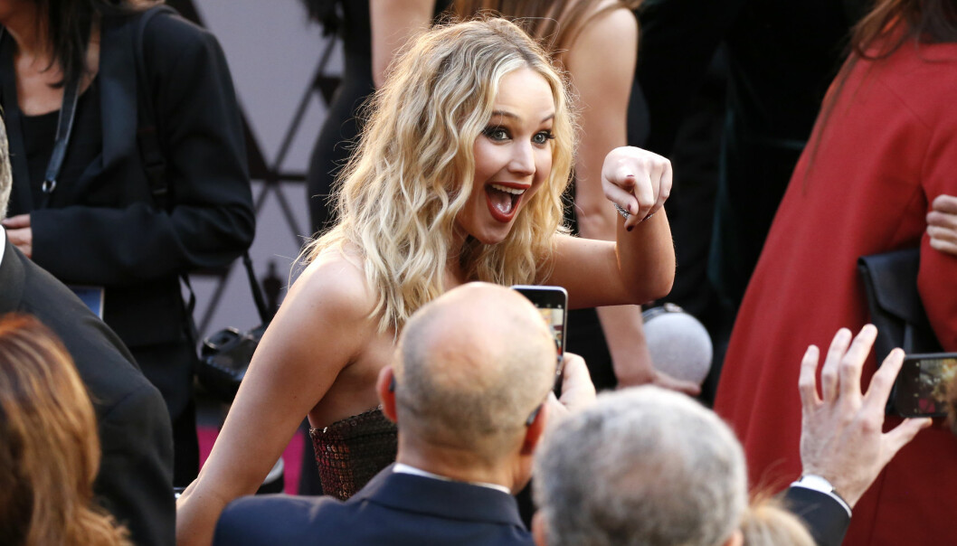Jennifer Lawrence på röda mattan under Oscarsgalan 2018. Filmen har premiär på Netflix den 24 december