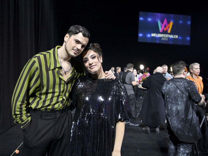 Oscar Zia och Farah Abadi under <em>Melodifestivalen</em> 2022. Oscar Zia och Farah Abadi under Melodifestivalen 2022.