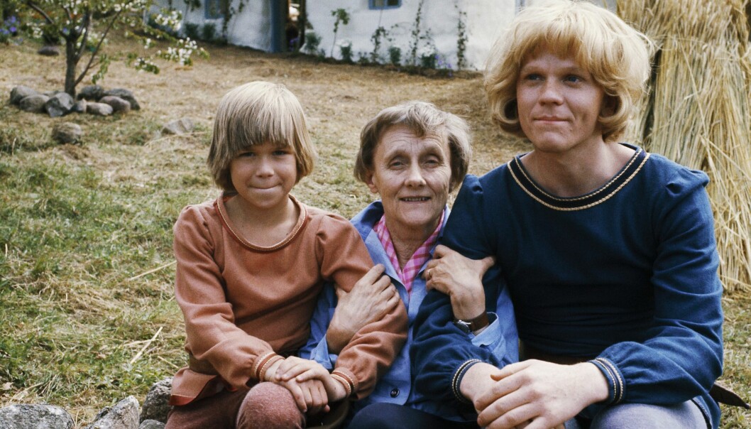 Astrid Lindgren vid inspelningen av Bröderna Lejonhjärta 1976. Astrid Lindgren bröderna lejonhjärta