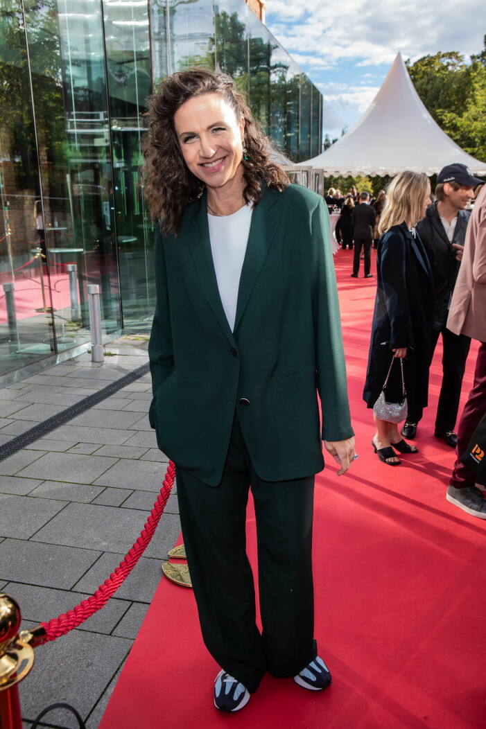 Petra Mede på röda mattan under Kristallen tidigare i september. Petra Mede.