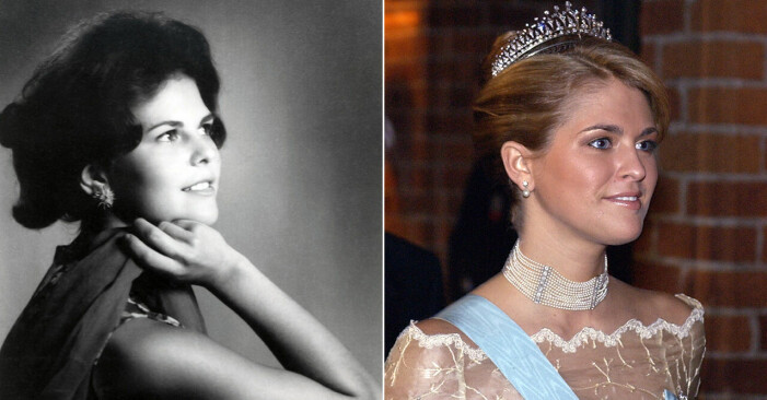 Silvia och prinsessan Madeleine när de är 21 år gamla.