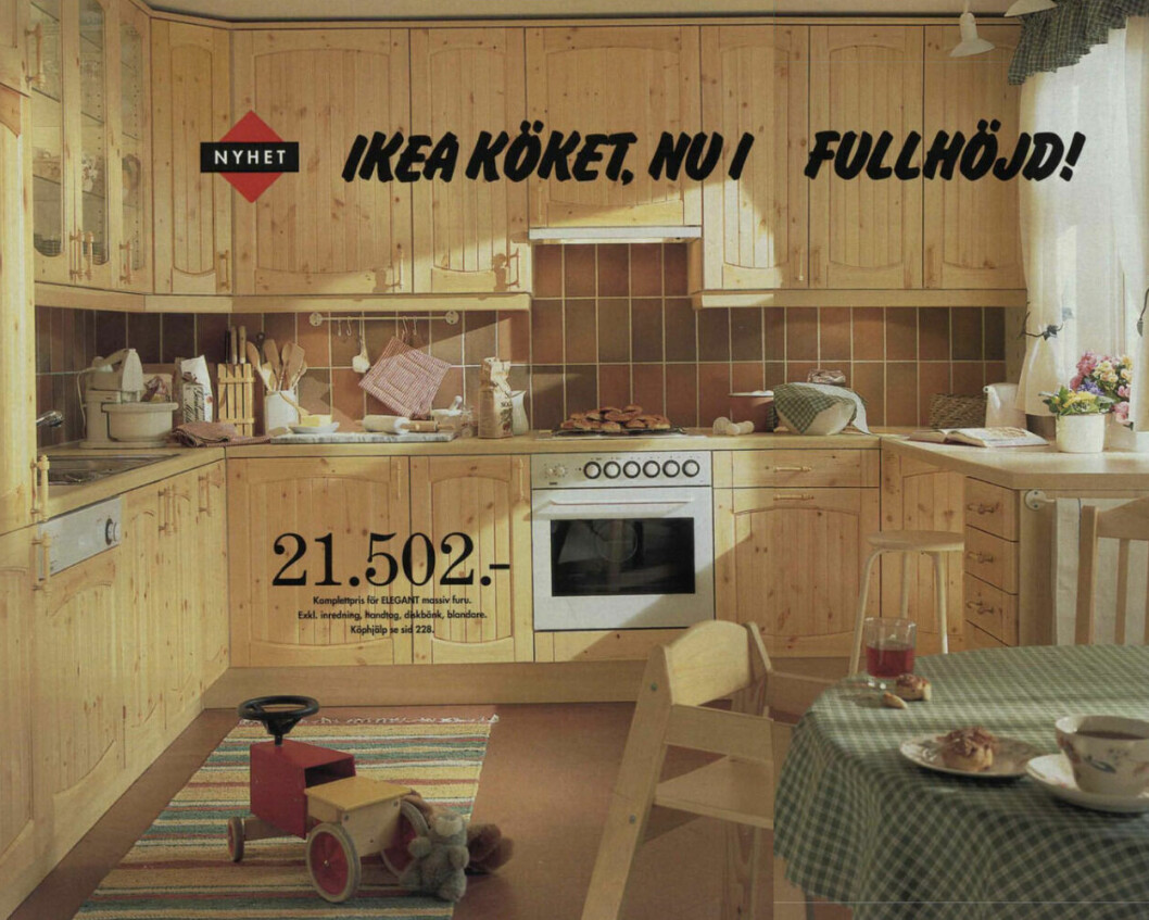 Furuköket, både hållbart och snyggt! Dröminredningen från Ikea år 1994. Foto: Ikea