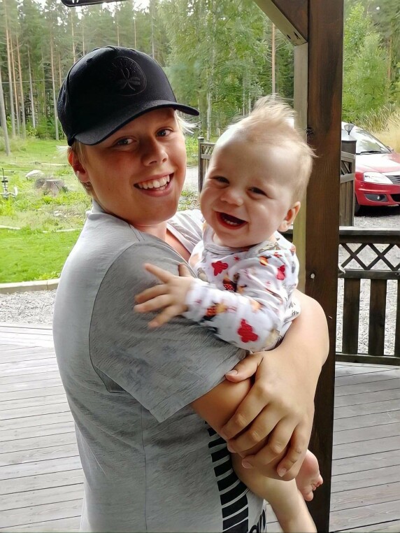 Tim och storebror Hampuz, 14. Foto: Privat