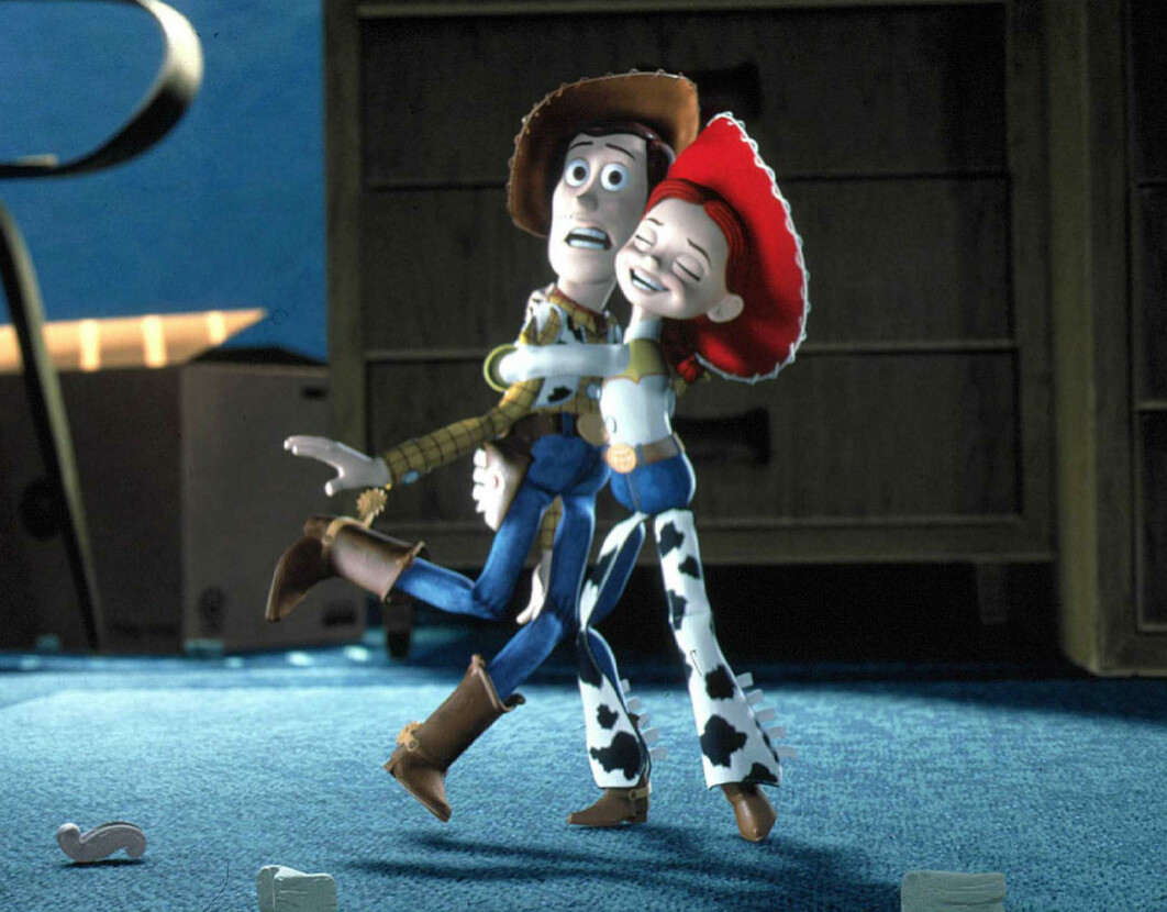 Woody och Jessie i<span class=" italic" data-lab-italic_desktop="italic"> Toy Story 2.</span> Woody och Jessie i Toy Story 2.